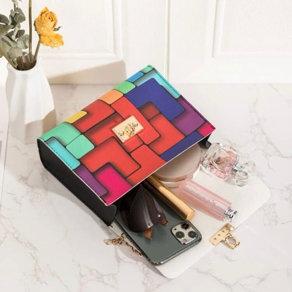 Mini Color Block Chain Bag - Picture 2 of 5